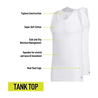 adidas Stretch Mens Crew Neck Sleeveless 2 Pack Tank