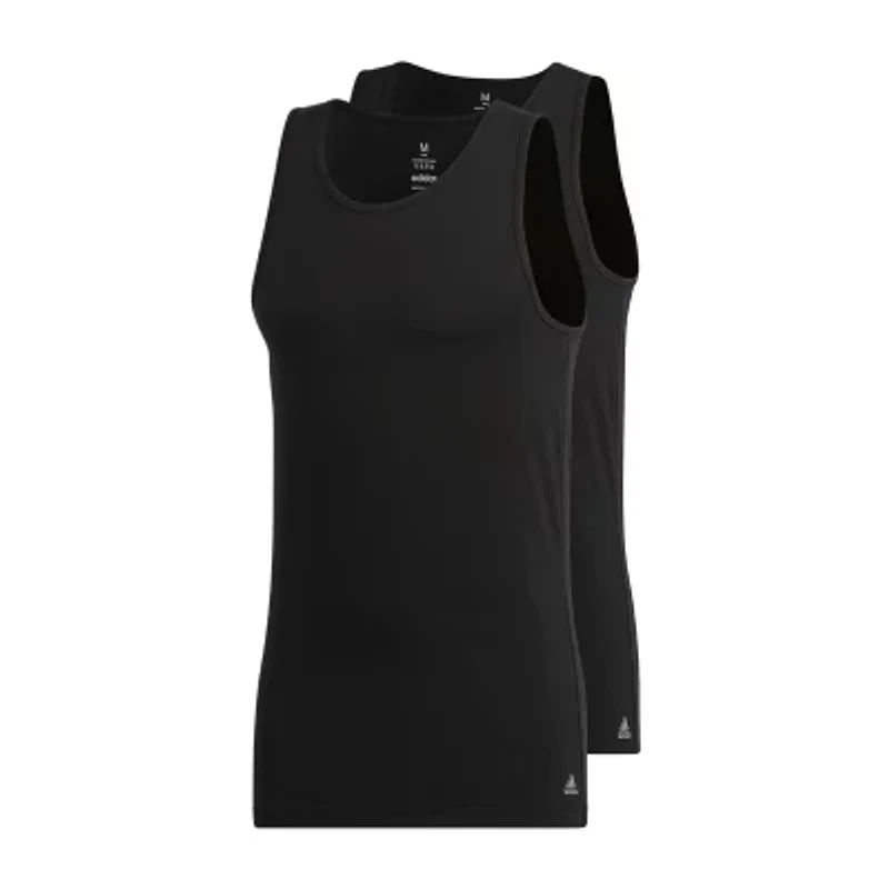 adidas Stretch Mens Crew Neck Sleeveless 2 Pack Tank