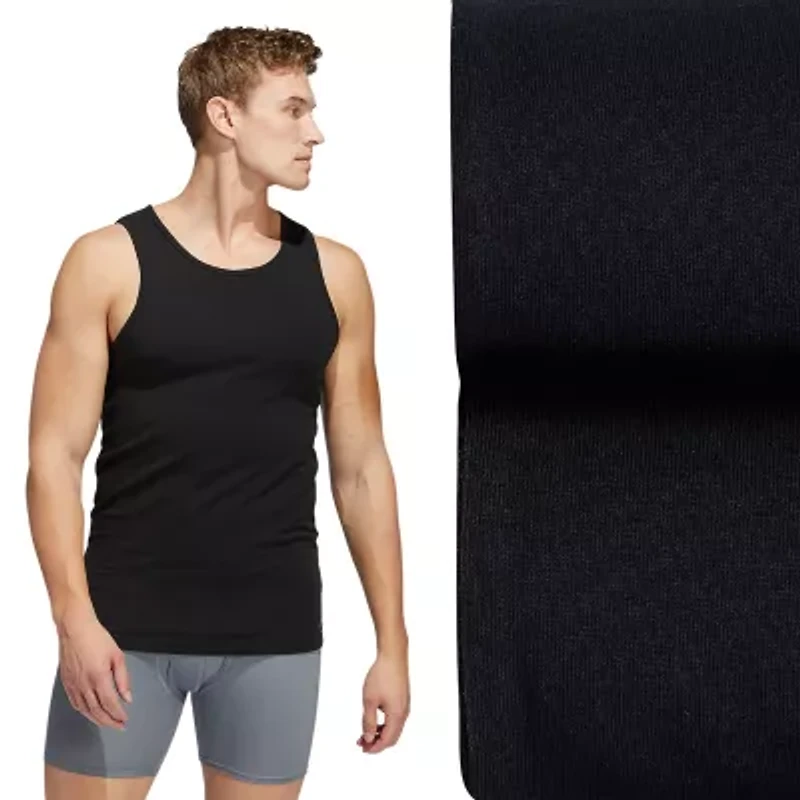 adidas Stretch Mens Crew Neck Sleeveless 2 Pack Tank