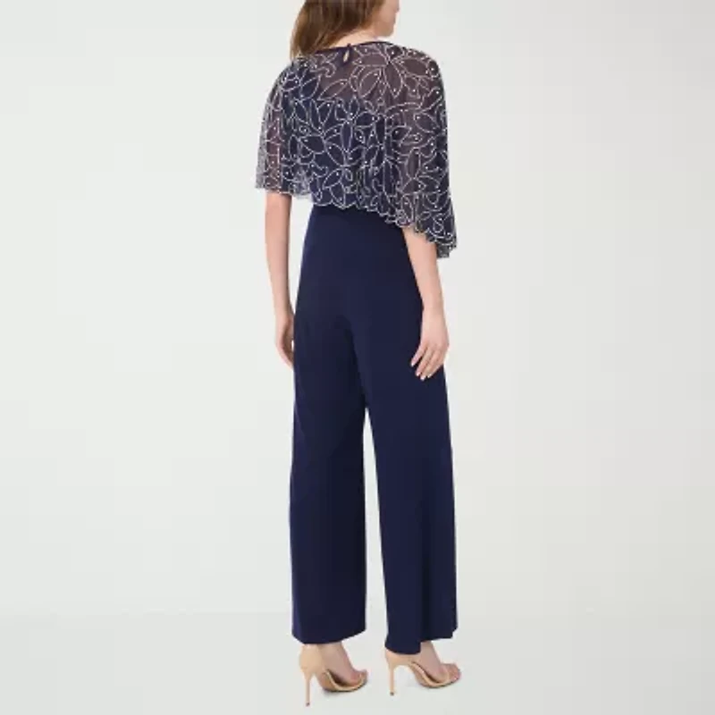 MSK Womens Round Neck 3/4 Sleeve Jumpsuit