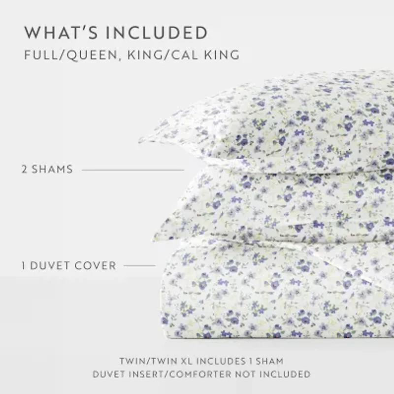 Casual Comfort Premium Ultra Soft 3-pc. Blossoms Print Duvet Cover Set