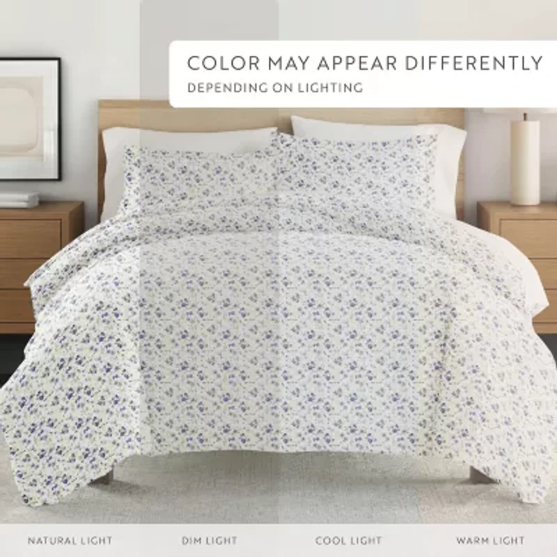 Casual Comfort Premium Ultra Soft 3-pc. Blossoms Print Duvet Cover Set
