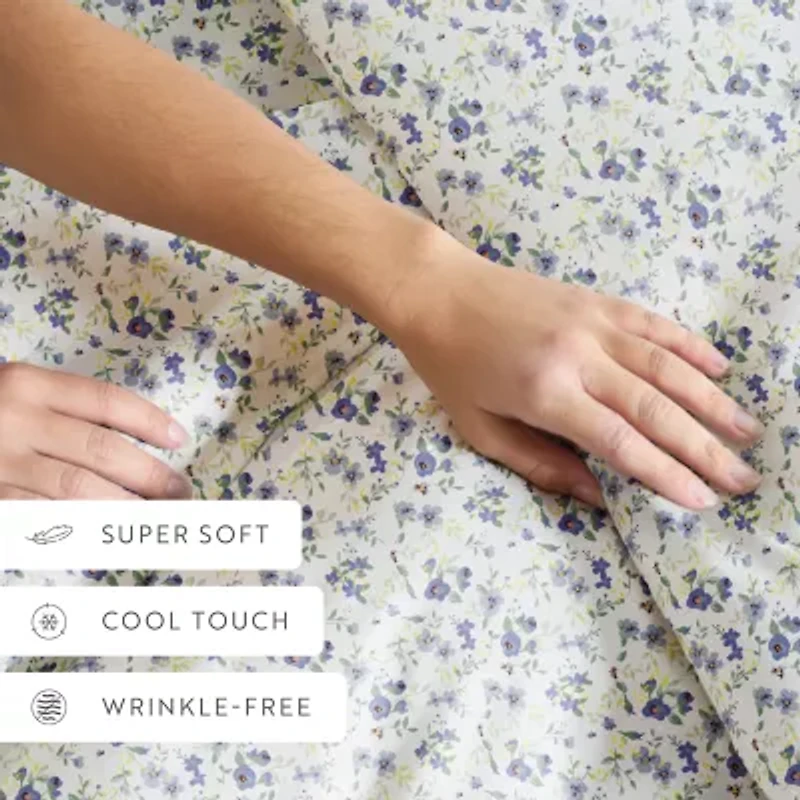 Casual Comfort Premium Ultra Soft 3-pc. Blossoms Print Duvet Cover Set