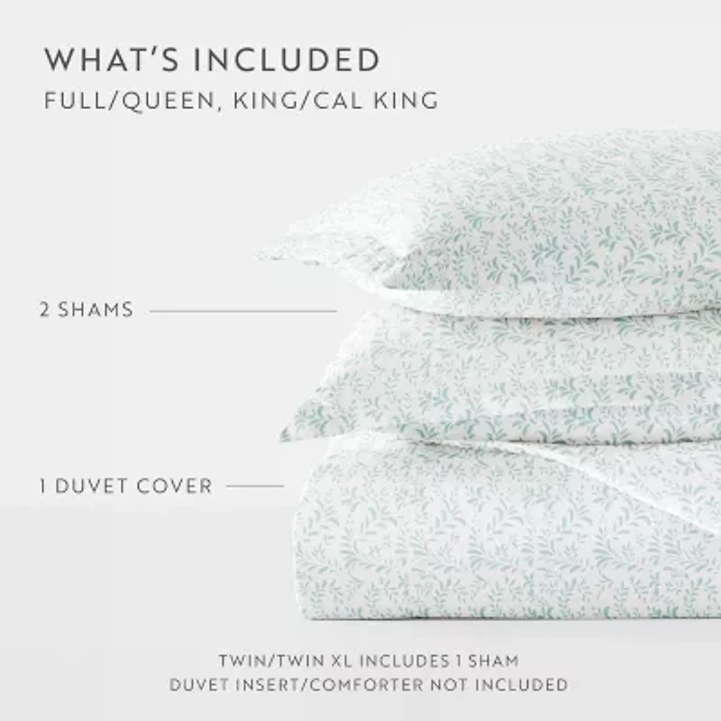 Casual Comfort Premium Ultra Soft 3-pc. Burst of Vines Print Duvet Cover Set
