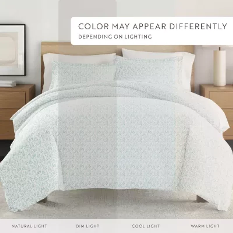 Casual Comfort Premium Ultra Soft 3-pc. Burst of Vines Print Duvet Cover Set