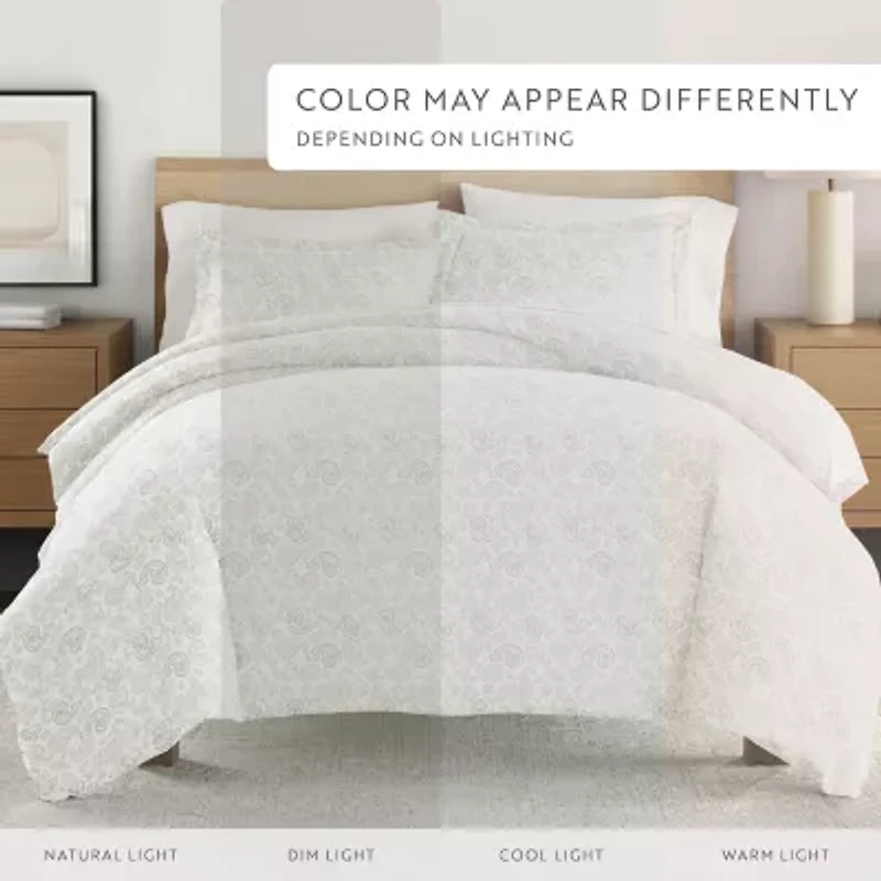 Casual Comfort Premium Ultra Soft 3-pc. Coarse Paisley Print Duvet Cover Set