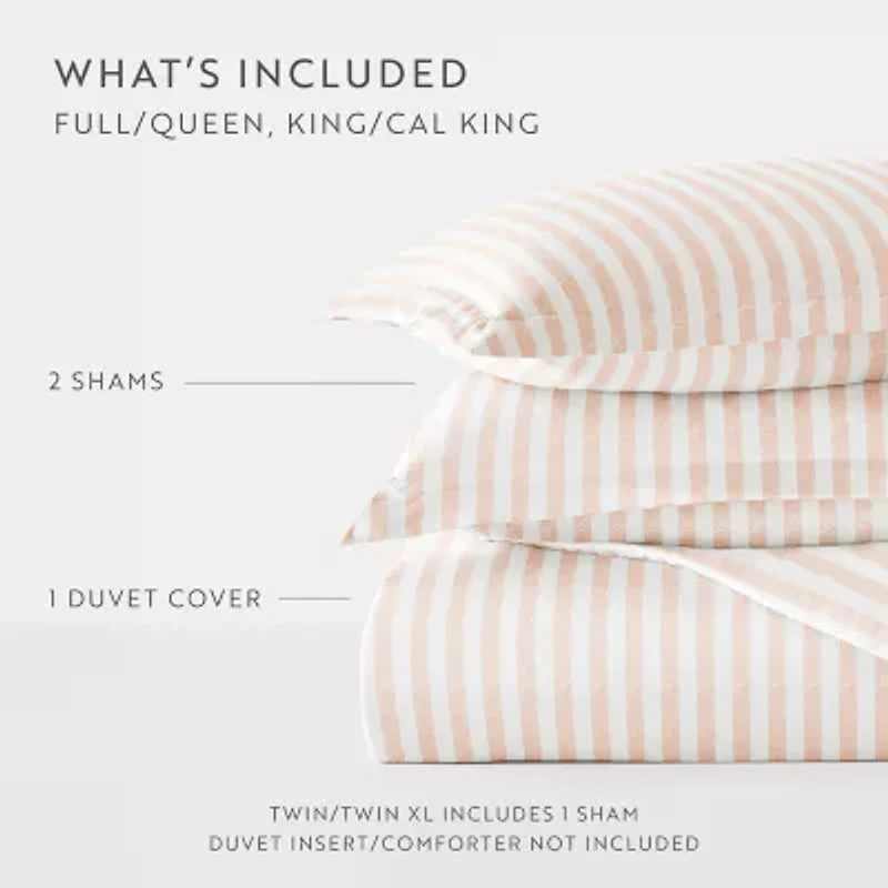 Casual Comfort Premium Ultra Soft Puffed Rugged Stripes Duvet Cover Set
