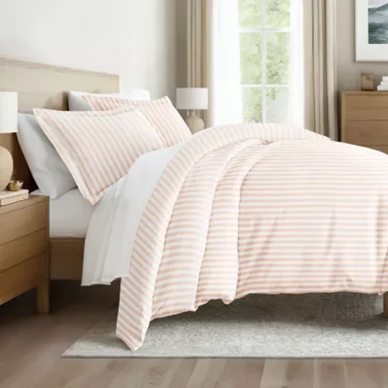 Casual Comfort Premium Ultra Soft Puffed Rugged Stripes Duvet Cover Set