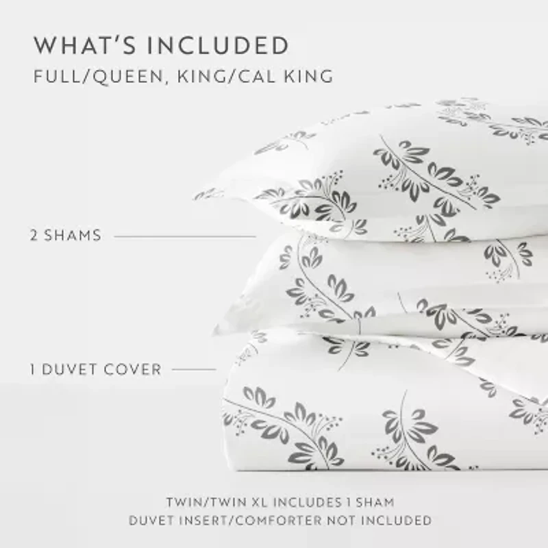 Casual Comfort Premium Ultra Soft 3-pc. Simple Vine Print Duvet Cover Set