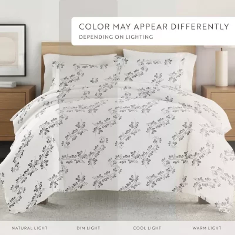 Casual Comfort Premium Ultra Soft 3-pc. Simple Vine Print Duvet Cover Set