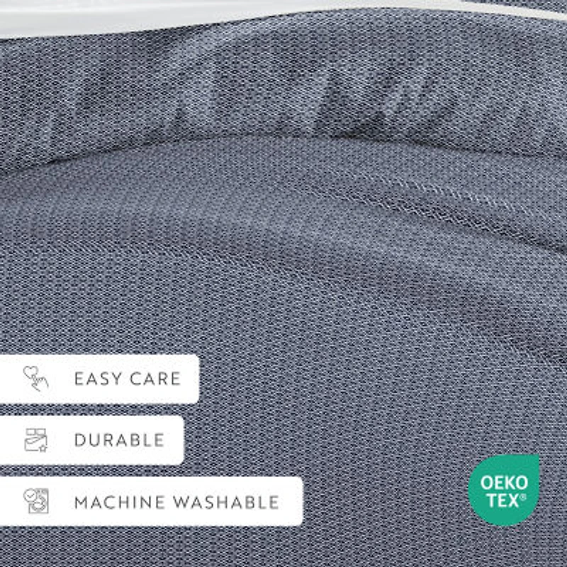 Casual Comfort Premium Ultra Soft Blue Diamond Pattern Duvet Cover Set