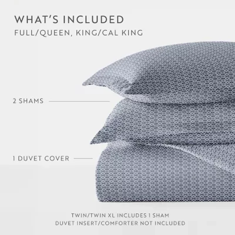 Casual Comfort Premium Ultra Soft Blue Diamond Pattern Duvet Cover Set