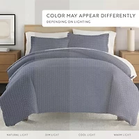 Casual Comfort Premium Ultra Soft Blue Diamond Pattern Duvet Cover Set