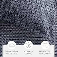 Casual Comfort Premium Ultra Soft Blue Diamond Pattern Duvet Cover Set