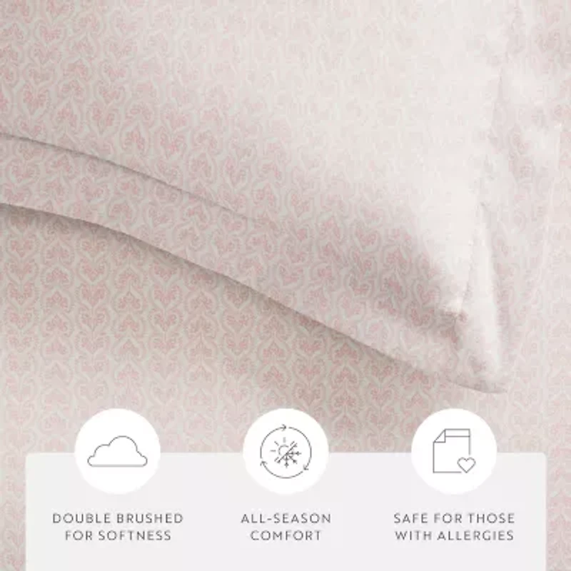 Casual Comfort Premium Ultra Soft Classic Pink Pattern Duvet Cover Set