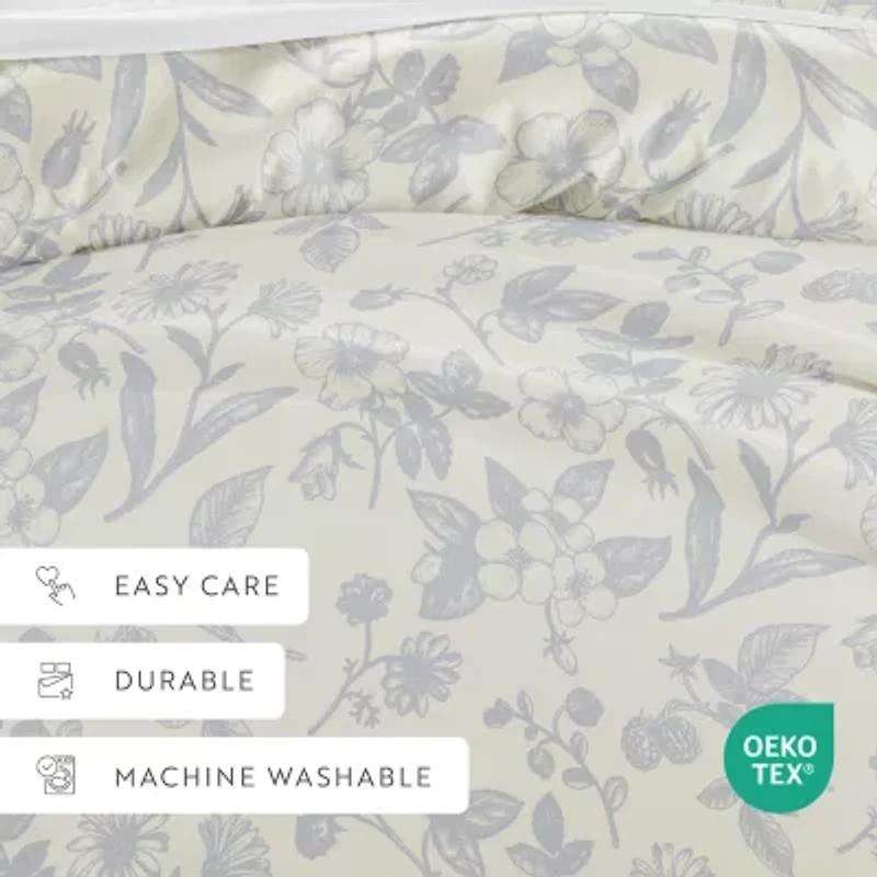 Casual Comfort Premium Ultra Soft Garden Pattern Duvet Cover Set