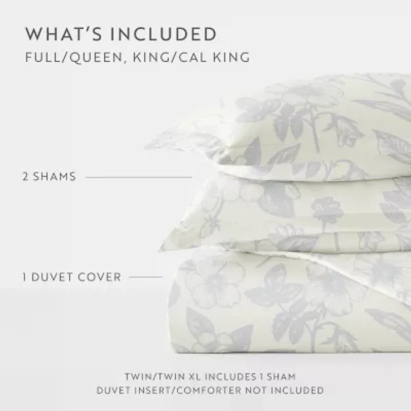 Casual Comfort Premium Ultra Soft Garden Pattern Duvet Cover Set