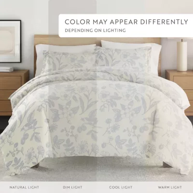 Casual Comfort Premium Ultra Soft Garden Pattern Duvet Cover Set