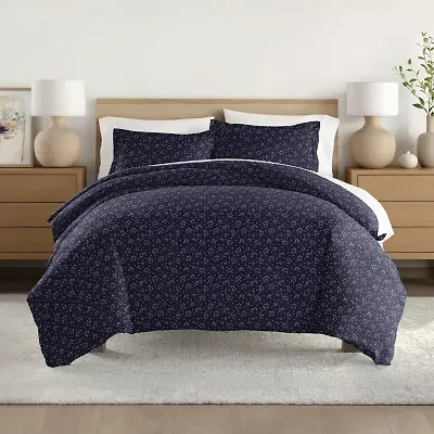 Casual Comfort Premium Ultra Soft Midnight Blossoms Duvet Cover Set