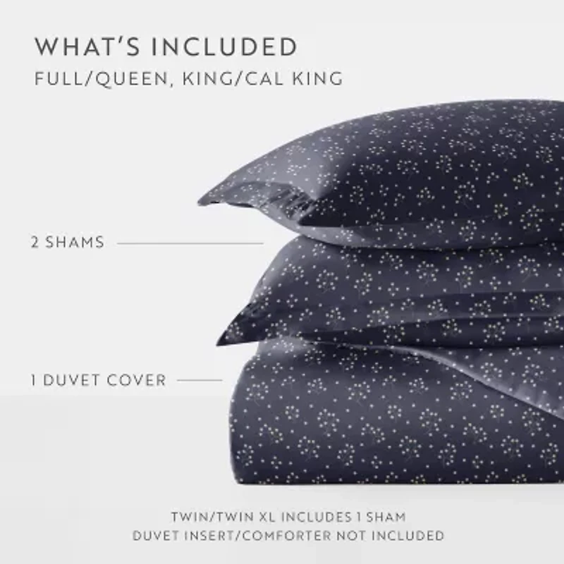 Casual Comfort Premium Ultra Soft Midnight Blossoms  Duvet Cover Set