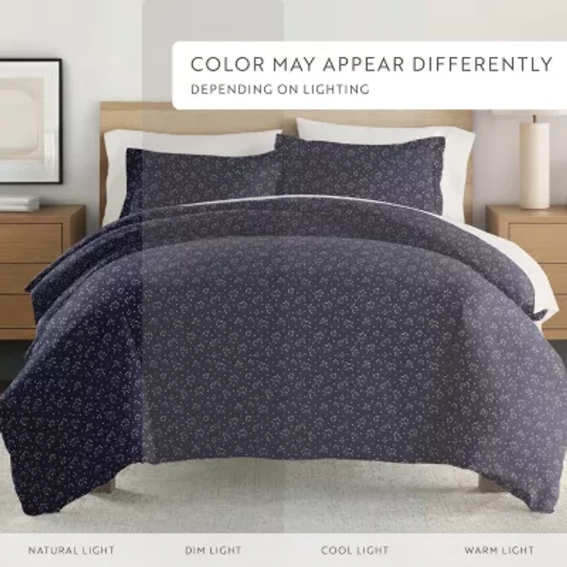 Casual Comfort Premium Ultra Soft Midnight Blossoms  Duvet Cover Set