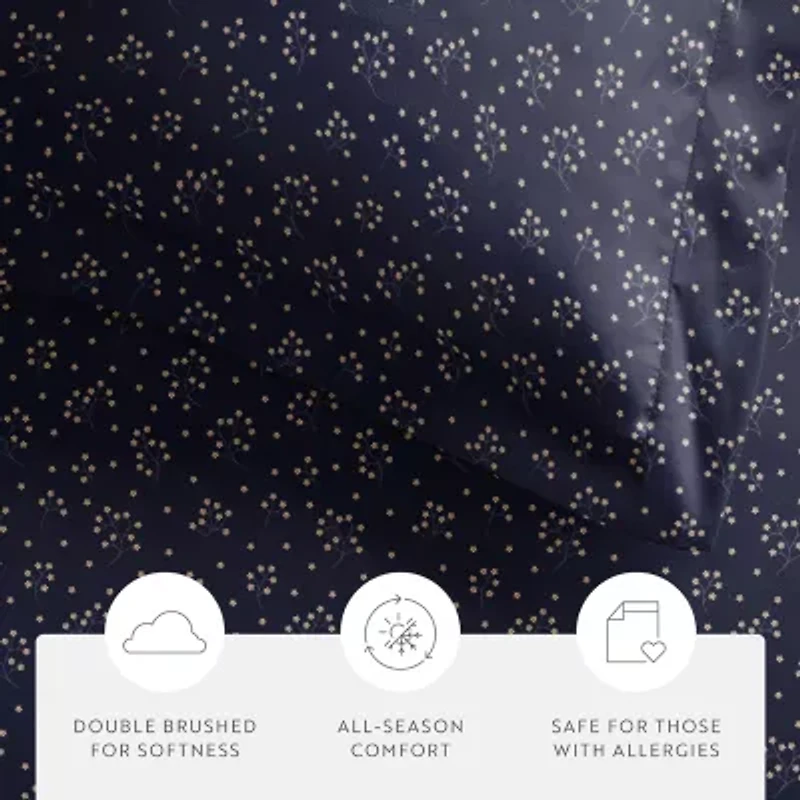 Casual Comfort Premium Ultra Soft Midnight Blossoms  Duvet Cover Set