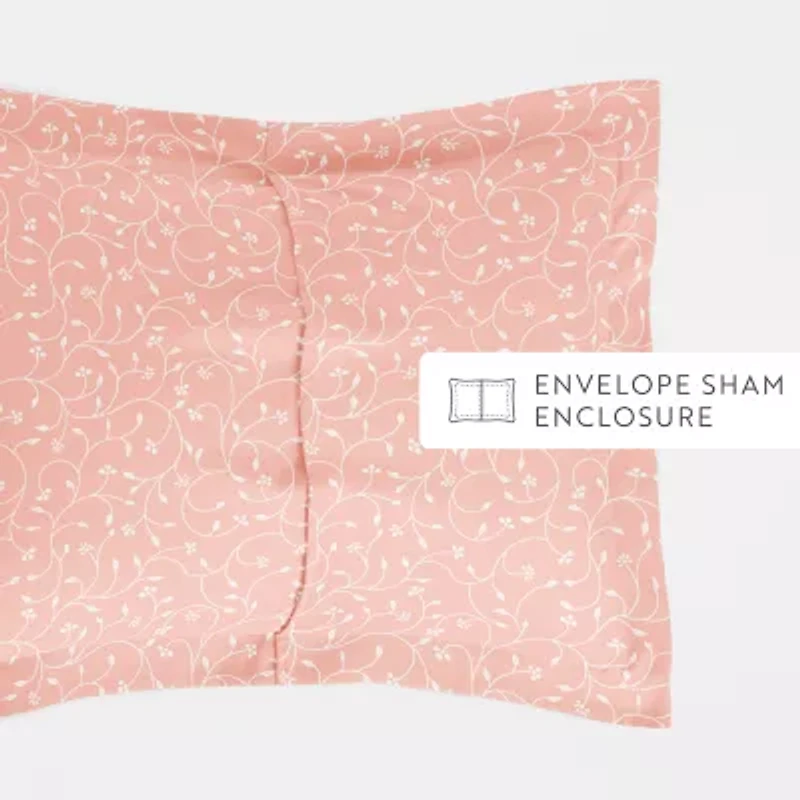 Casual Comfort Premium Ultra Soft Pink Buds Duvet Cover Set