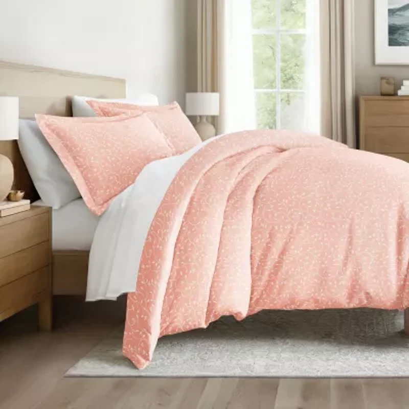 Casual Comfort Premium Ultra Soft Pink Buds Duvet Cover Set