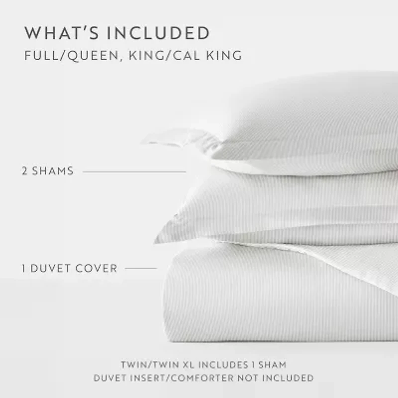 Casual Comfort Premium Ultra Soft Pinstriped Duvet Cover Set