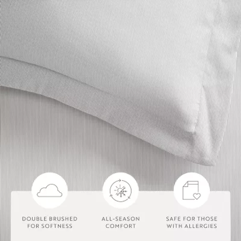 Casual Comfort Premium Ultra Soft Pinstriped Duvet Cover Set