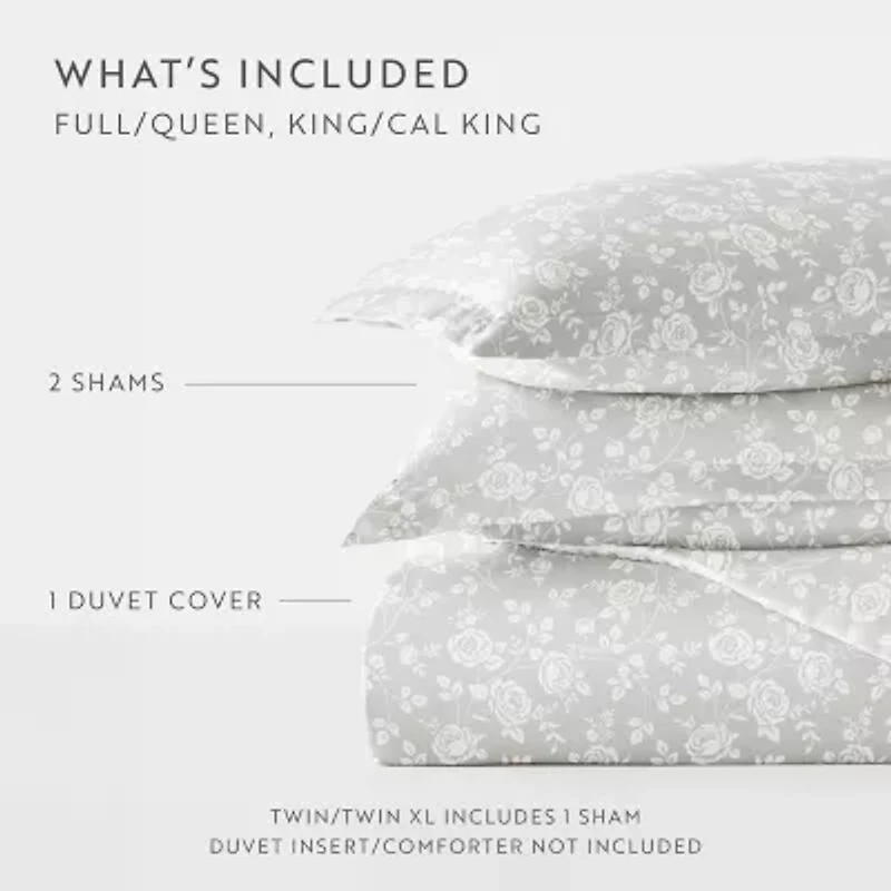 Casual Comfort Premium Ultra Soft Rose Gray Duvet Cover Set