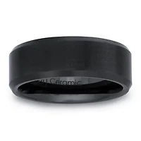 Mens 6mm Black Ceramic Wedding Band