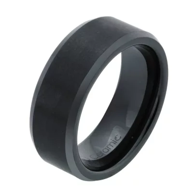 Mens 6mm Black Ceramic Wedding Band