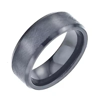 Mens 8mm Black Ceramic Wedding Band