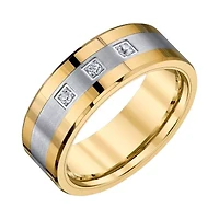 Mens 8MM 1/10 CT. T.W. Natural White Diamond Tungsten Wedding Band