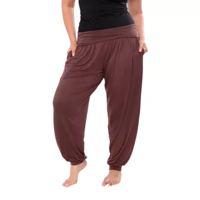 White Mark Harem Womens Cuffed Plus Knit Jogger Pant