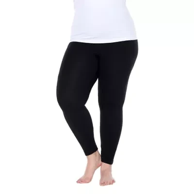 White Mark Super Stretch Womens Mid Rise Plus Full Length Leggings