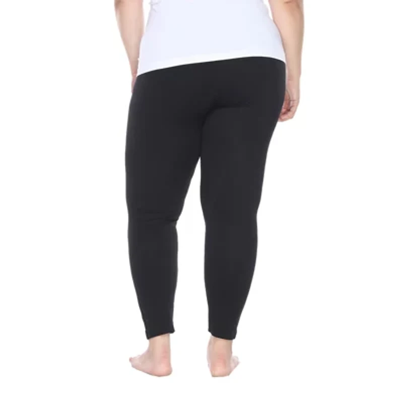 White Mark Super Stretch Womens Mid Rise Plus Full Length Leggings