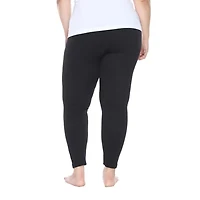 White Mark Super Stretch Womens Mid Rise Plus Full Length Leggings