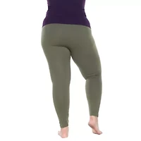 White Mark Super Stretch Womens Mid Rise Plus Full Length Leggings