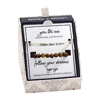 Sparkle Allure You & Me Womens 2-pc. Brown Tiger's Eye Pure Silver Over Brass Bracelet Set