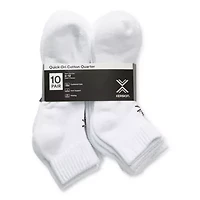 Xersion Quick-Dri Mens 10 Pair Quarter Ankle Socks