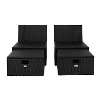 Pramla  4-pc. Patio Lounge Chair and Ottoman Set
