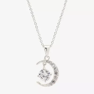 Sparkle Allure Cubic Zirconia 2 1/2 CT. T.W. Clear Pure Silver Over Brass Pendant Necklace