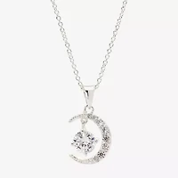 Sparkle Allure Cubic Zirconia 2 1/2 CT. T.W. Clear Pure Silver Over Brass Pendant Necklace