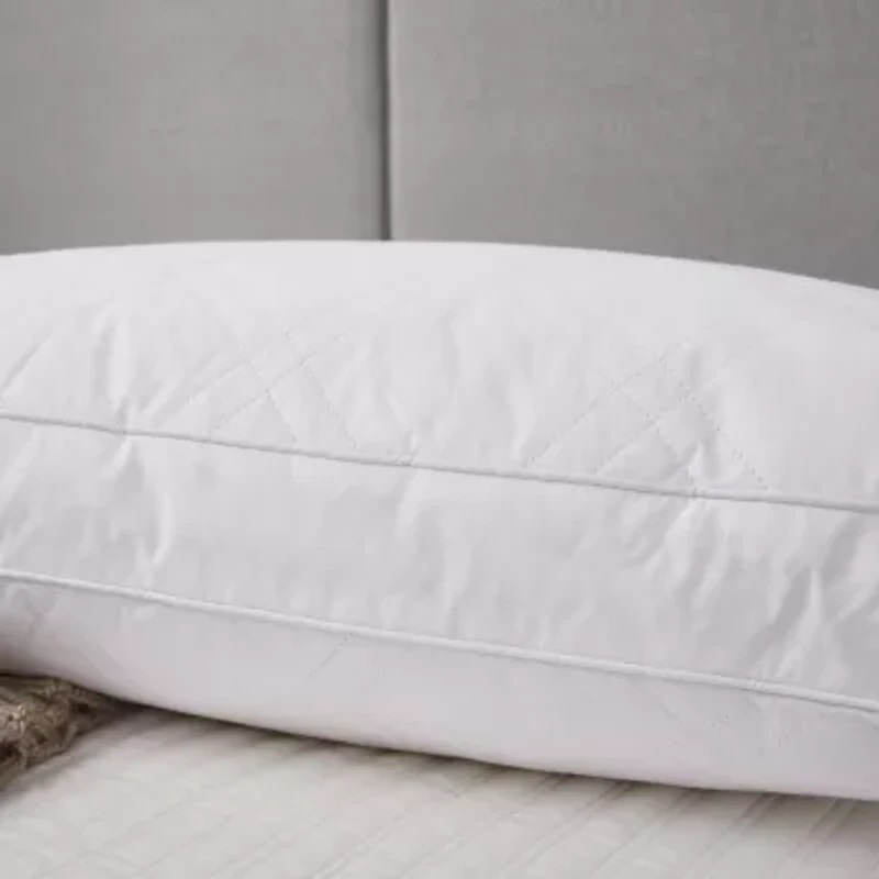 100% Cotton Quilted Goose Feather/Down Bed Pillows (2-pack)