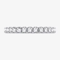 (H-I / Si1-Si2) Womens 2MM 1 CT. T.W. Lab Grown White Diamond 10K White Gold Eternity Wedding Band