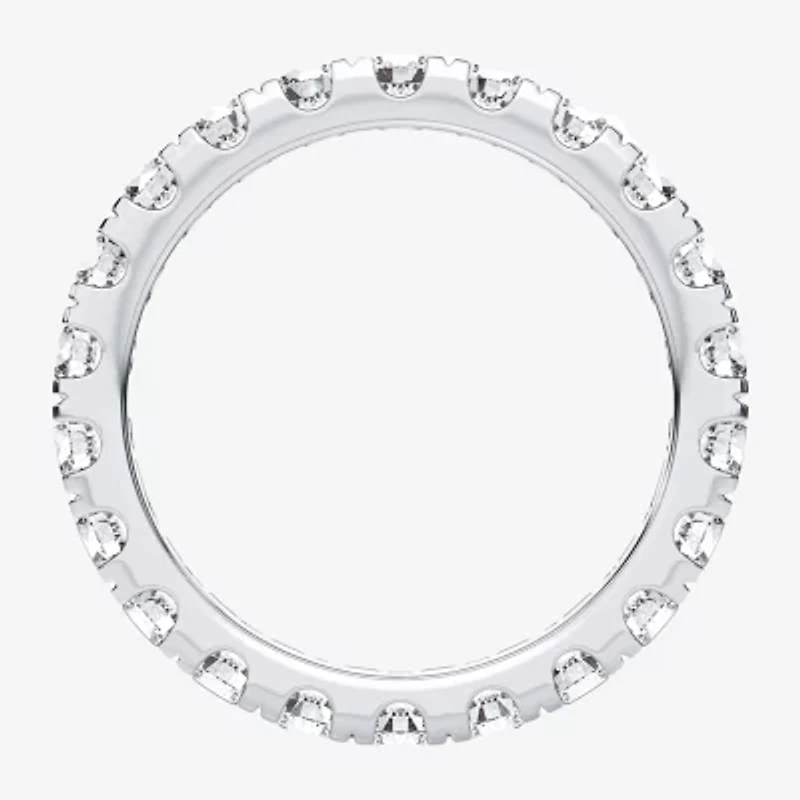 H-I / Si1-Si2) Womens 2.5MM 2 CT. T.W. Lab Grown White Diamond 10K White Gold Eternity Wedding Band