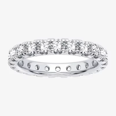 H-I / Si1-Si2) Womens 2.5MM 2 CT. T.W. Lab Grown White Diamond 10K White Gold Eternity Wedding Band