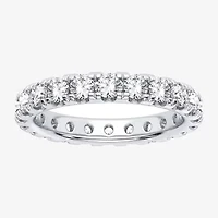 H-I / Si1-Si2) Womens 2.5MM 2 CT. T.W. Lab Grown White Diamond 10K White Gold Eternity Wedding Band